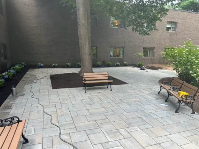 Commercial Residential Complex Patio - example of completed landscaping project